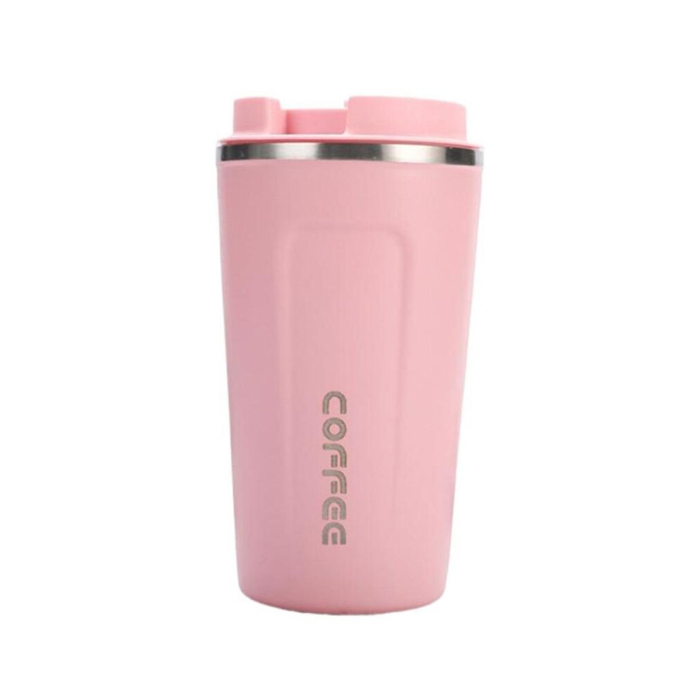 (pink, 510ml) 510ml Stainless Steel Coffee Cup, Leak Proof Thermos, Double Wall Coffee Cup, Thermos, Milk, Tea, Water, Travel Vehicle Tableware 1pcs