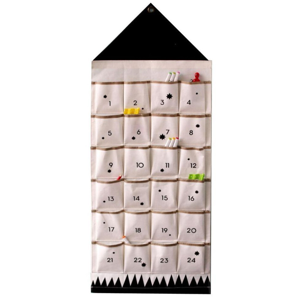 (washed black, 16 grids (50 * 95)) New Nordic Canvas Children's Living Room Bedroom Office Dormitory Multifunctional Wall Storage Hanging Bag Large Capacity