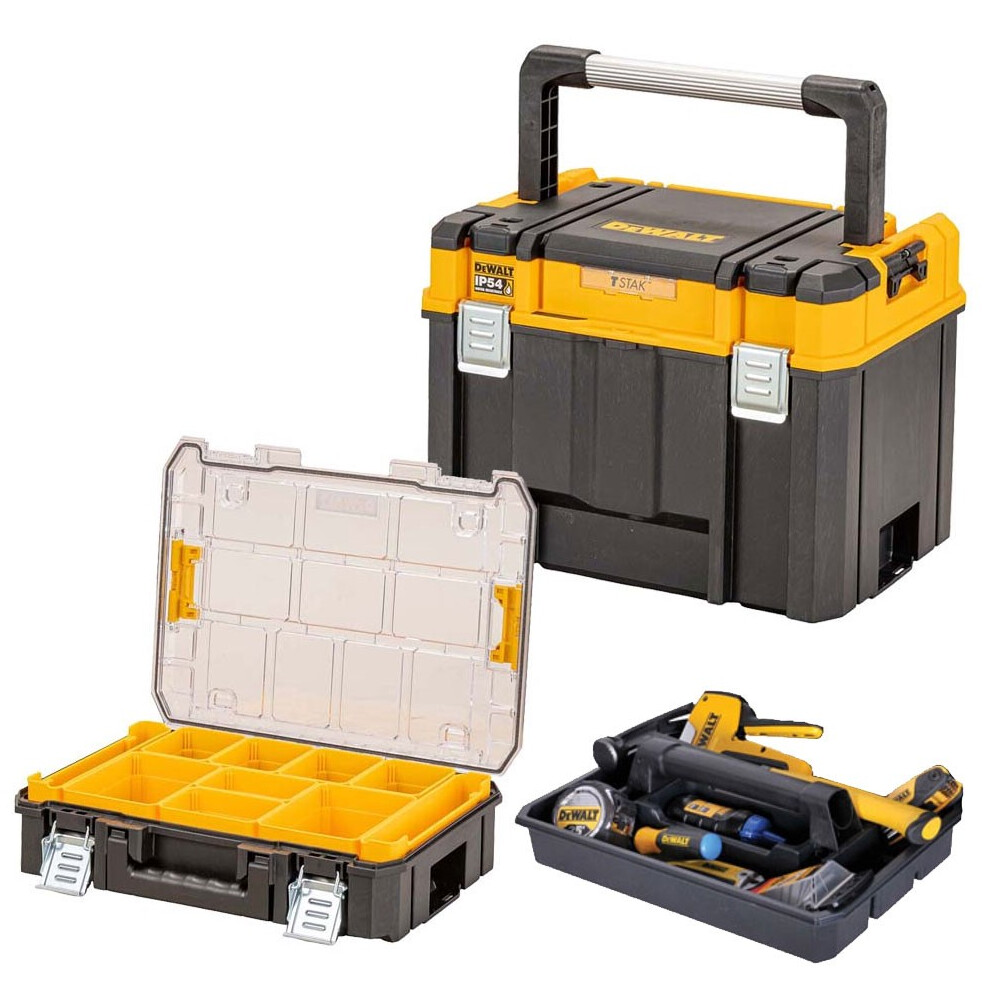 Dewalt DWST83535-1 Deep TSTAK 2.0 Organiser Storage Box + Tote Tray + Organiser