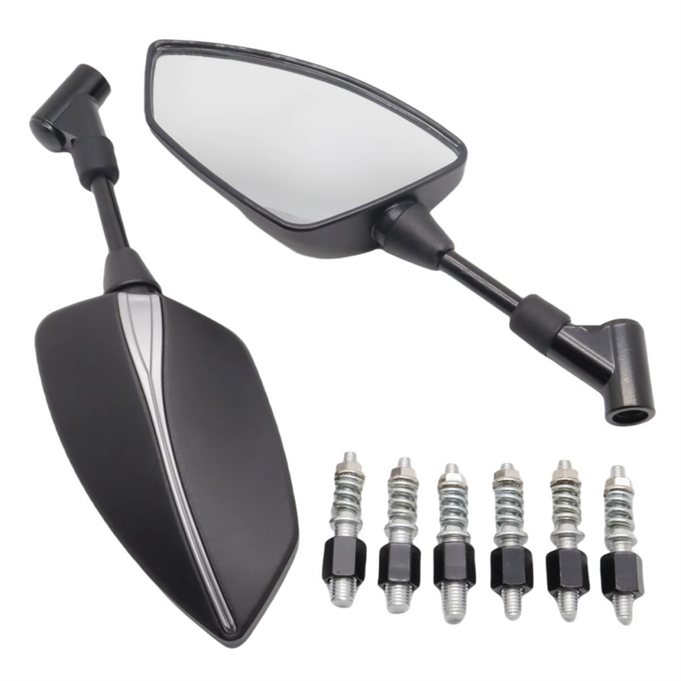 Motorcycle Universal 10Mm 8Mm Rearview Mirror Side Silver 4851369234881