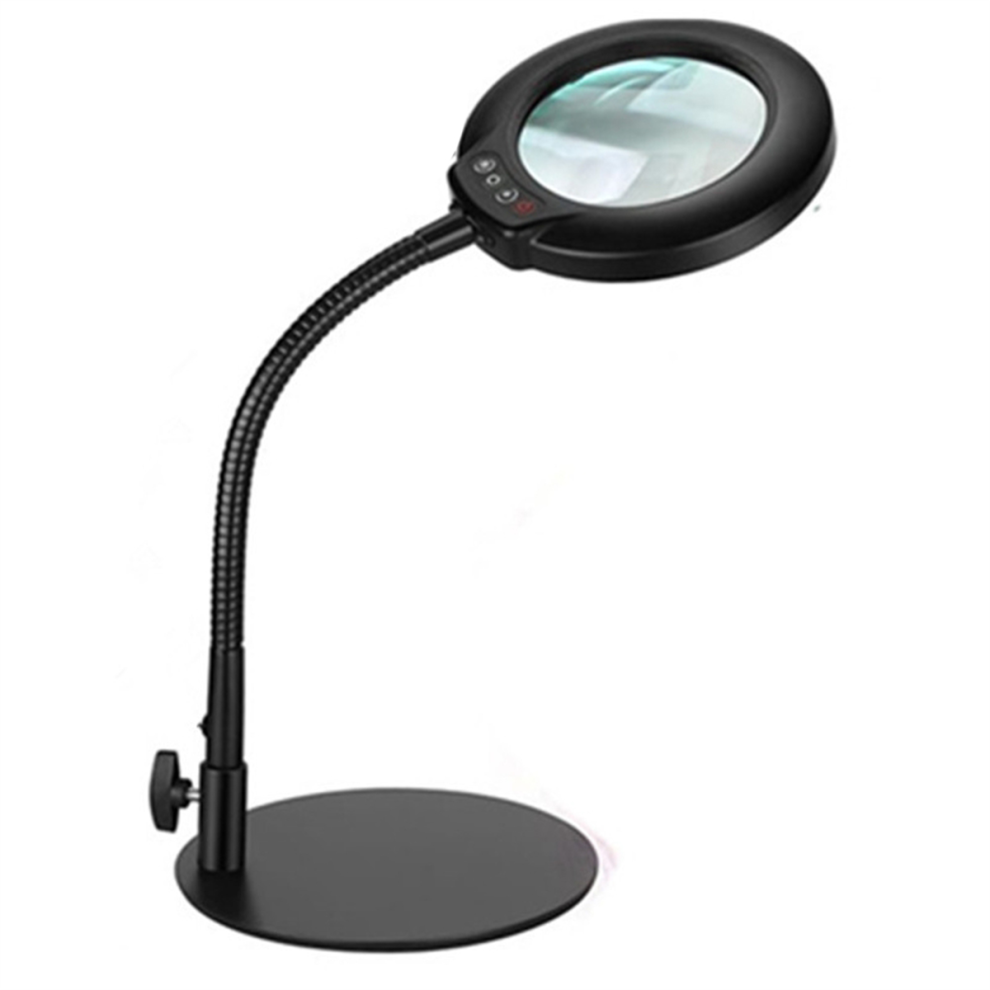 Melitt Flexible Gooseneck Lighted Magnifier With Stand 5 Color Modes