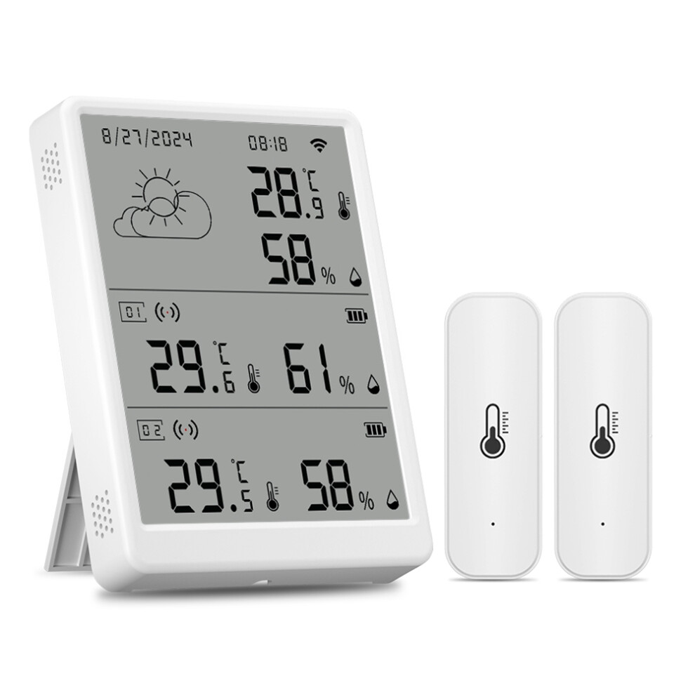Tuya WiFi Capteur de Température et D'Humidité Station Météo 433 MHz Thermomètre Numérique Hygromètre Prise en Charge Du Contrôle Vocal