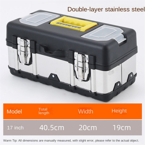 Portable Large Hardware Storage Box 17 Inch Stainless Steel Tool 2