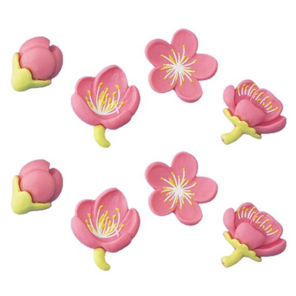 (red) 8pcs 3D Flower Refrigerator Magnet Refreshing Pastoralism Style Solid Resin Reusable Floral Fridge Magnet Home Decoration Supplies