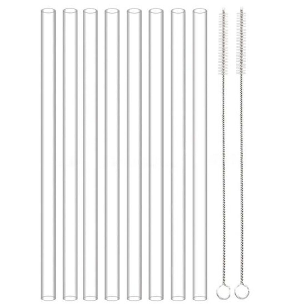 (Sets) 1 Set Drinking Straws With Cleaning Brushes Food Grade Bpa Free Heat-resistant Reusable Water Cup Clear Straws Kit