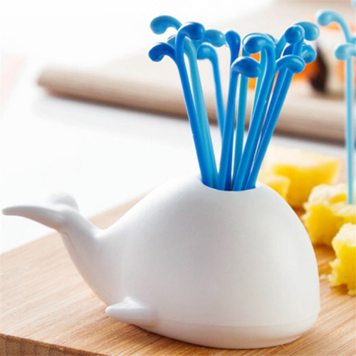 Προμήθειες κουζίνας Cute Whale Fruit Fork Animal Pick 2