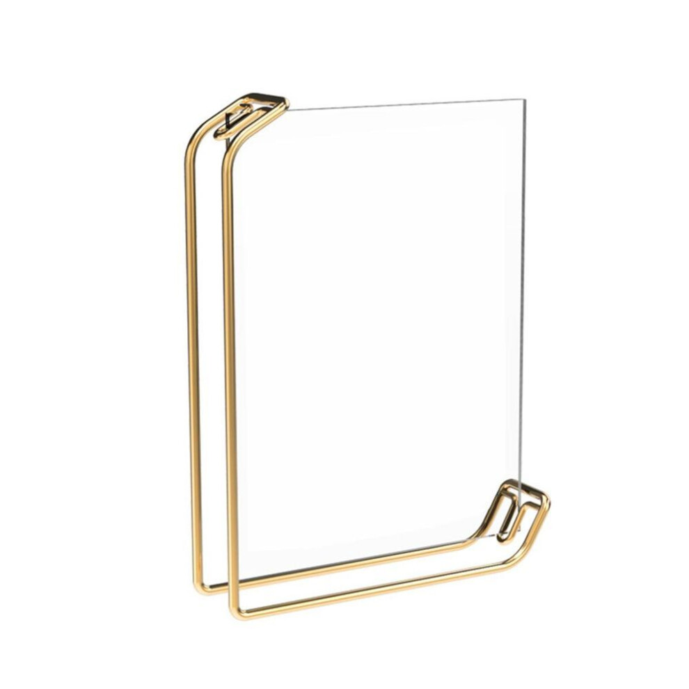 (golden, S) Metal Photo Frame High Clarity Glass Home Supplies Modern Desktop Picture Display Creative Storage