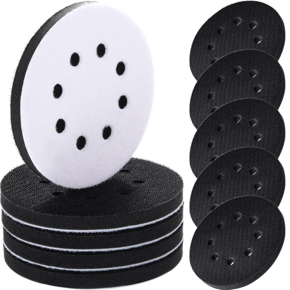 10 Pcs Soft Density Interface Pads 5Inch 8 Holes Hook And Loop 4852496770570