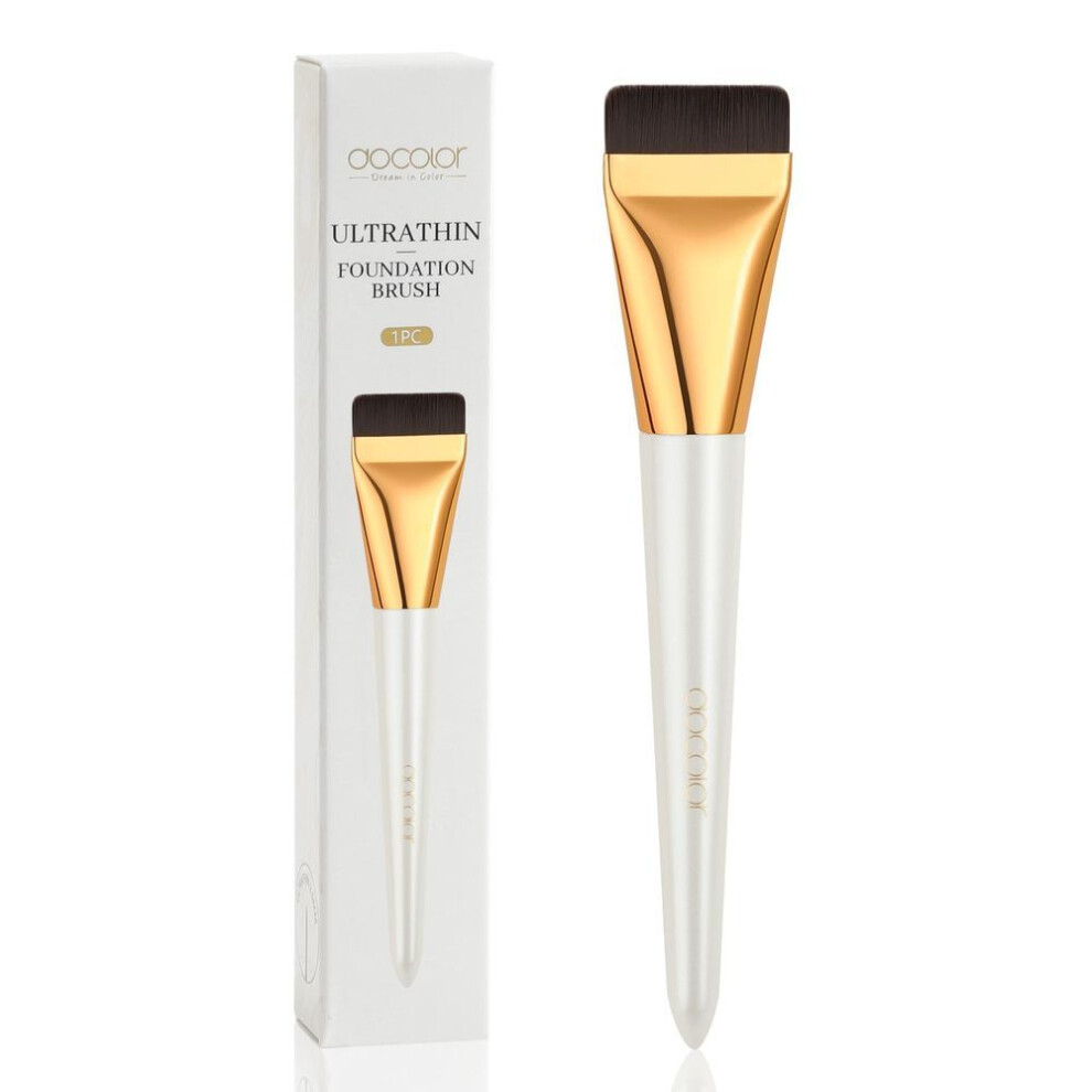 (white, DC0123) Docolor Flat Foundation Brush For Liquid Makeup,ultra Thin Liquid Foundation Brush Premium Makeup Brush For Blending, Cream, Face Makeup Body Makeup