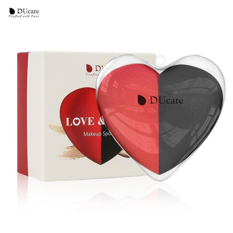 (red,black) Ducare Makeup Sponges Set 2pcs Foundation Blending Sponge For Liquid, Cream, Powder And Bb Beauty Cosmetics Tool Flawless Facial Powder Puff Sponge