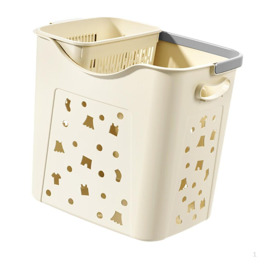 Laundry Basket Hamper Lightweight Two Compartments Organizer Dirty Clothes Storage
