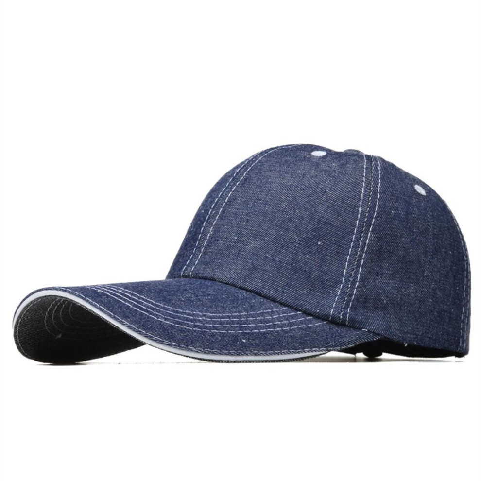 (blue, 56-60 cm) Northwood Long Brim Baseball Caps For Men Women Denim Sun Outdoor Dad Hats Solid Trucker Hats