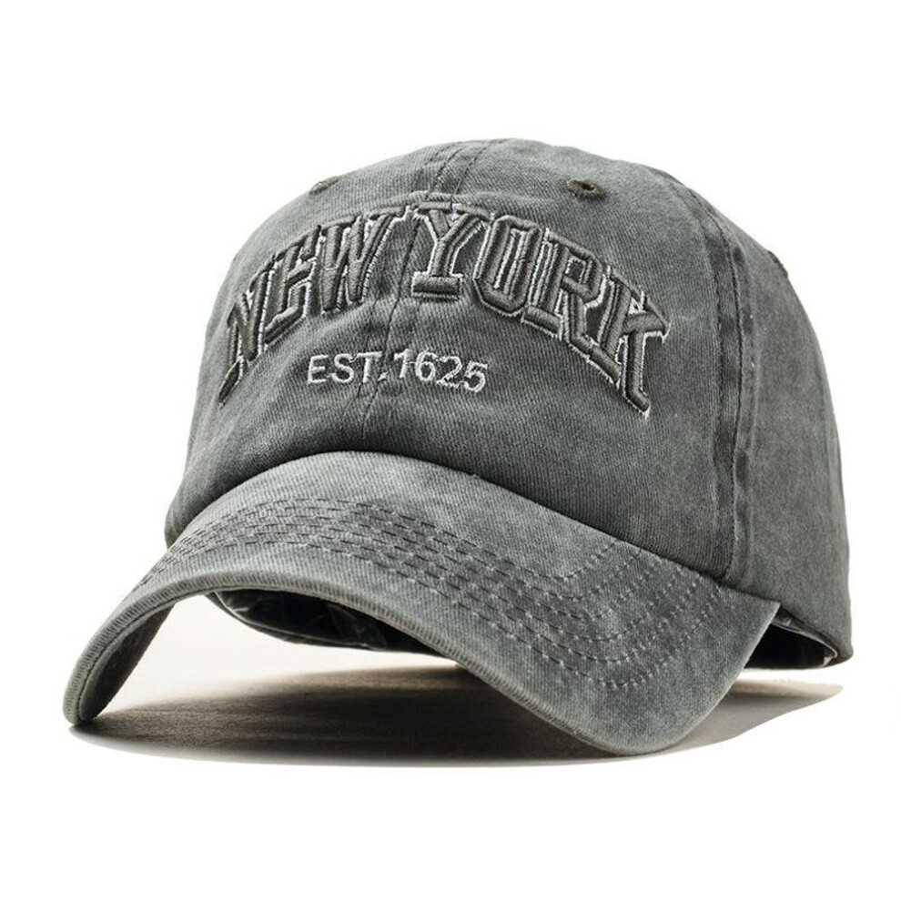 (dark green, 56-60cm) Washed Cotton Newyork City Baseball Caps For Men Women Vintage Dad Hat Outdoor Sports Cap