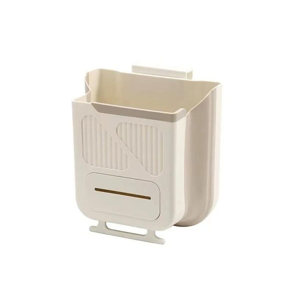 (as the picture) Kitchen Wall Mounted Folding Trash Can Home Cabinet Hanging Storage Trash Can Classified Hanging Trash Can Kitchen Accessories
