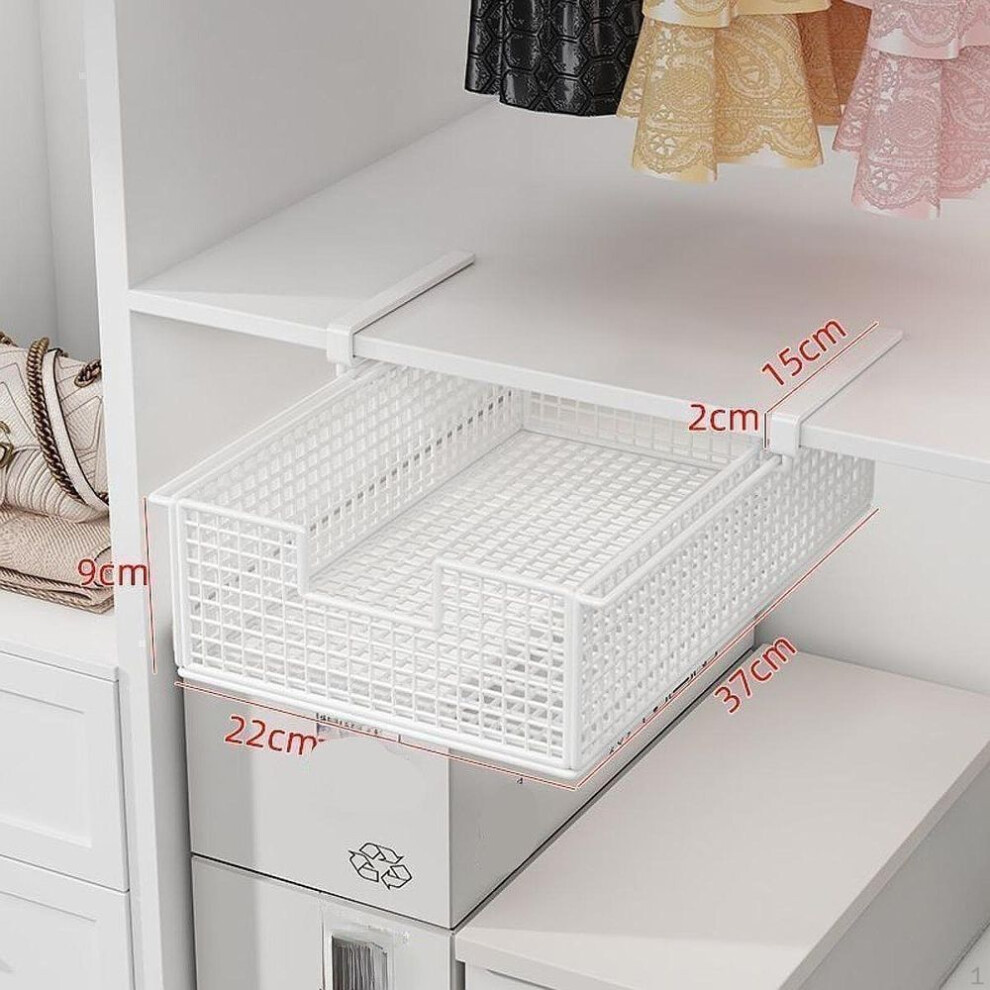 Hanging Pullout Drawer Basket,under Shelf Wire Basket Space Saving Slide In Organizer For