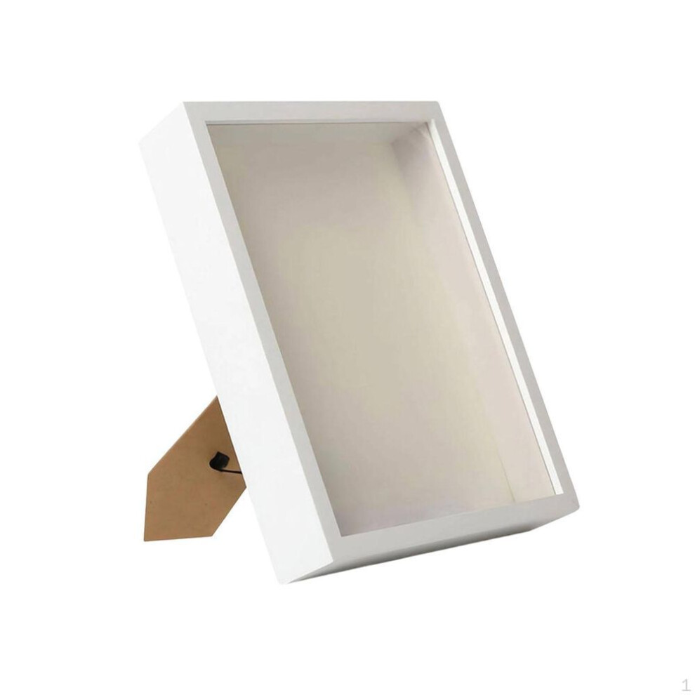 (as the picture, White) Diy Shadow Box Frame Dried Flower Display Frame, 3cm Inside Depth, Pictures Wall Tabletop Decor