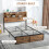 Homcom HOMCOM 4.6FT Double Bed Frame with Storage Headboard and Under Bed Storage 7