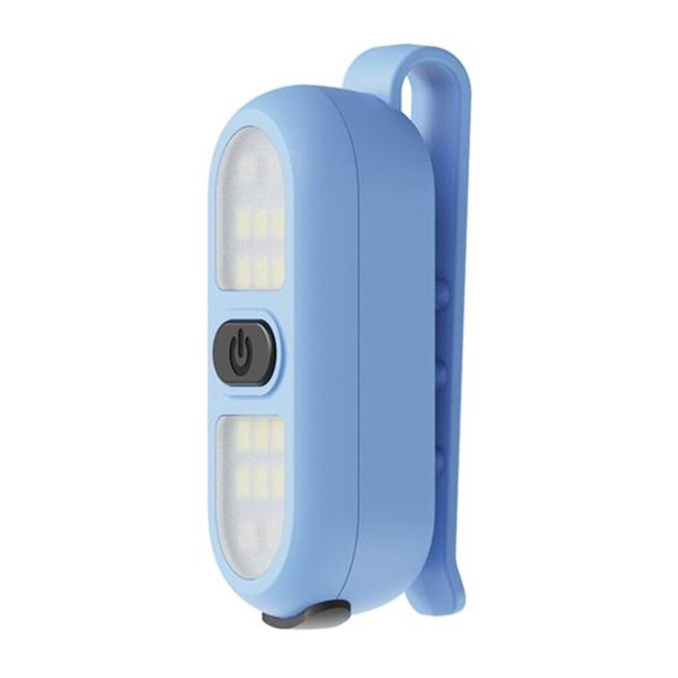 (blue) Running Light Clip-on Flashlight High Lumens 2 Modes Lightweight Portable Hands-free Rechargeable Safety Light Led Work Light