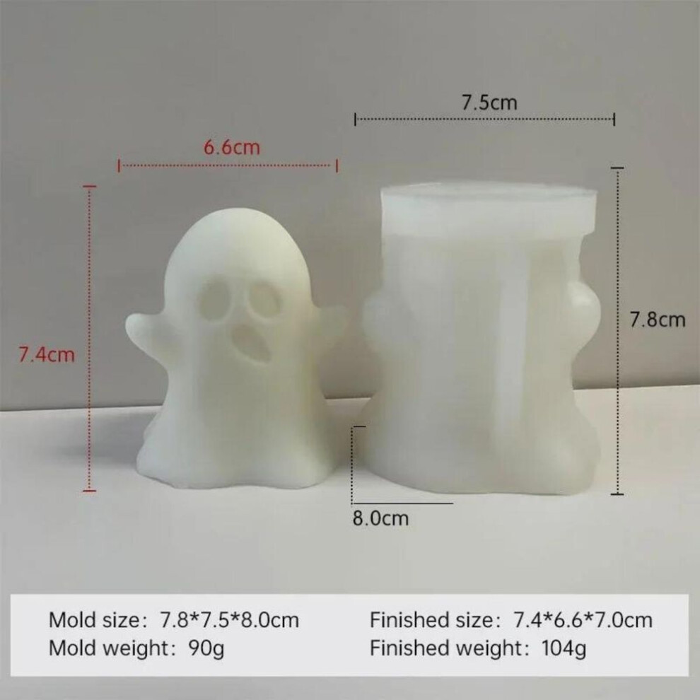 (as the picture) 1pc Halloween Ghost Candle Silicone Molds Diy Ghost Party Fun Scented Candle Plaster Crafts Resin Mold Halloween Gift Making Tool