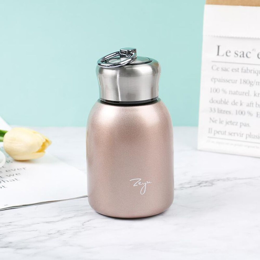 (rose gold) 300ml Mini Coffee Vacuum Flasks Lovely Thermos Portable Travel Water Bottle Cups
