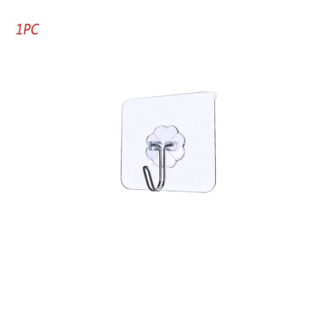 (as the picture) Transparent Strong Self Adhesive Door Wall Hangers Towel Handbag Hook Plug Hook For Kitchen Bathroom