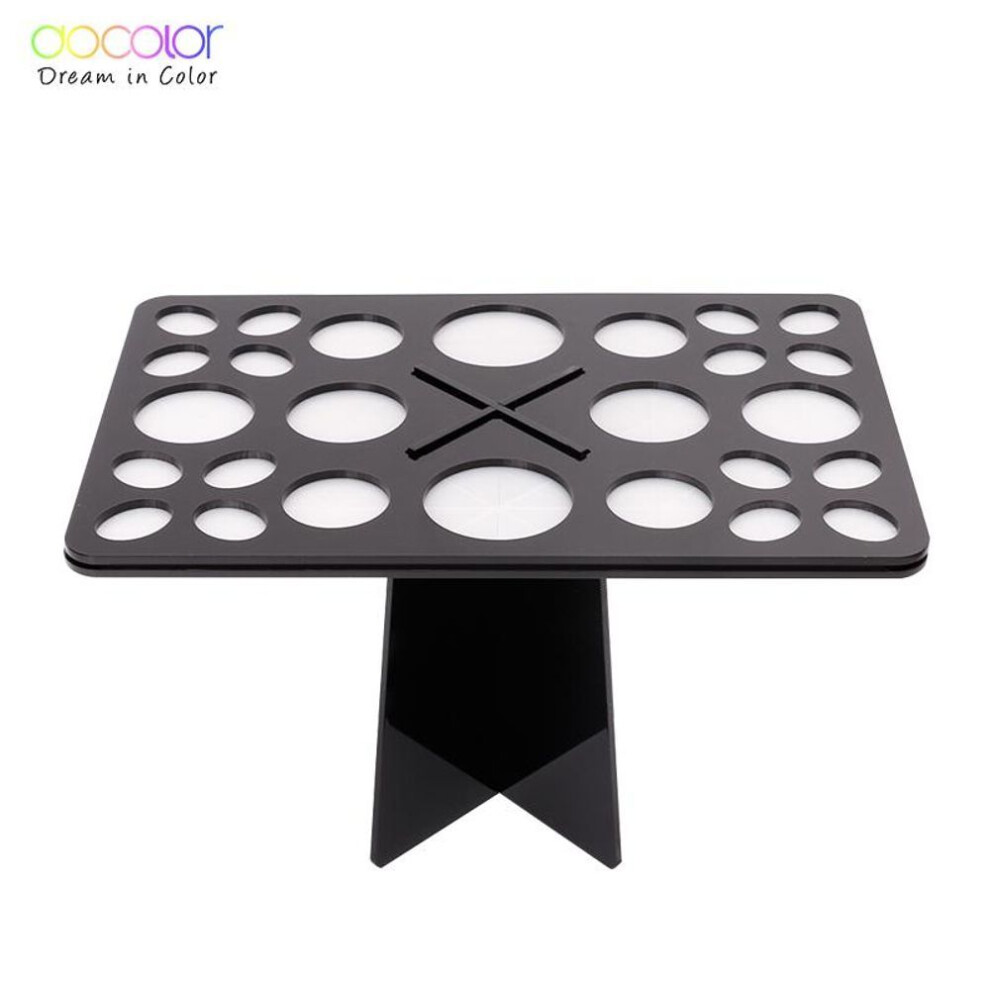 (black) Docolor 26 Holes Makeup Brush Holder Air Drying Rack Multifunction Organizer Shelf Cosmetic Storage Tool Make Up Brusher Stand