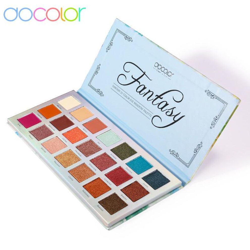 (as the picture, 21 Colors) Docolor 21 Colors Beauty Glazed Eyeshadow Palette Colorful Shadows Palett Glitter Highlighter Shimmer Make Up Pigment Matte Eye Shadow Pallete