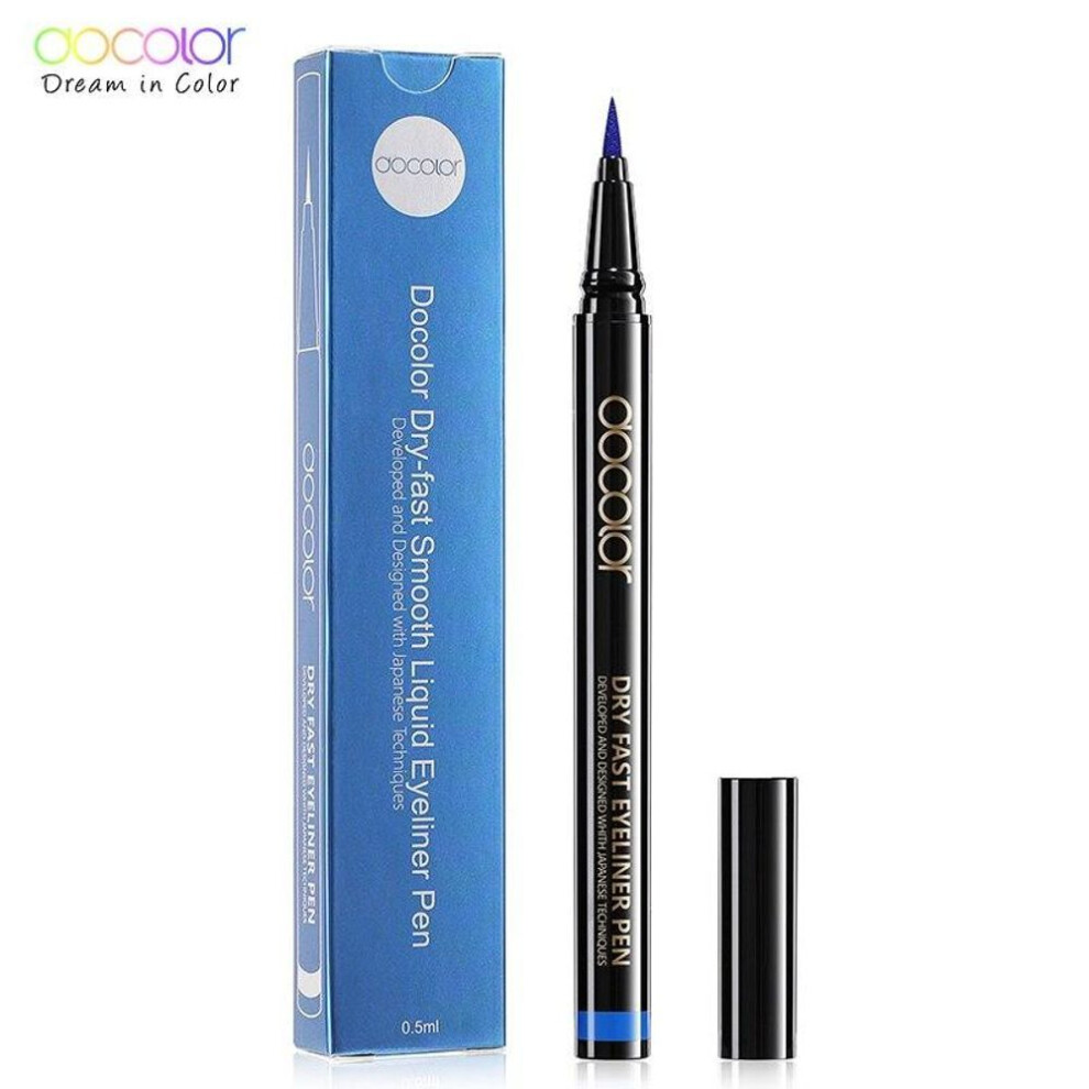 (blue) Docolor Liquid Eyeliner Eye Make Up Super Waterproof Long Lasting Eye Liner Easy to Wear Eyes Makeup Cosmetics Tools