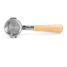 Acero Inoxidable de 58 mm Incluye Canasta Filtro Doble una Sola Capa Madera Maciza Sin Fondo para Café A