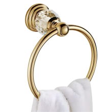 Crystal Gold Towel Ring Bathroom Holder