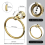 Crystal Gold Towel Ring Bathroom Holder 4
