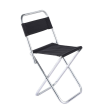 Silla Plegable Portátil de Acero Inoxidable para Exteriores con Respaldo: Ligera, Fácil Transportar Acampar y Pescar