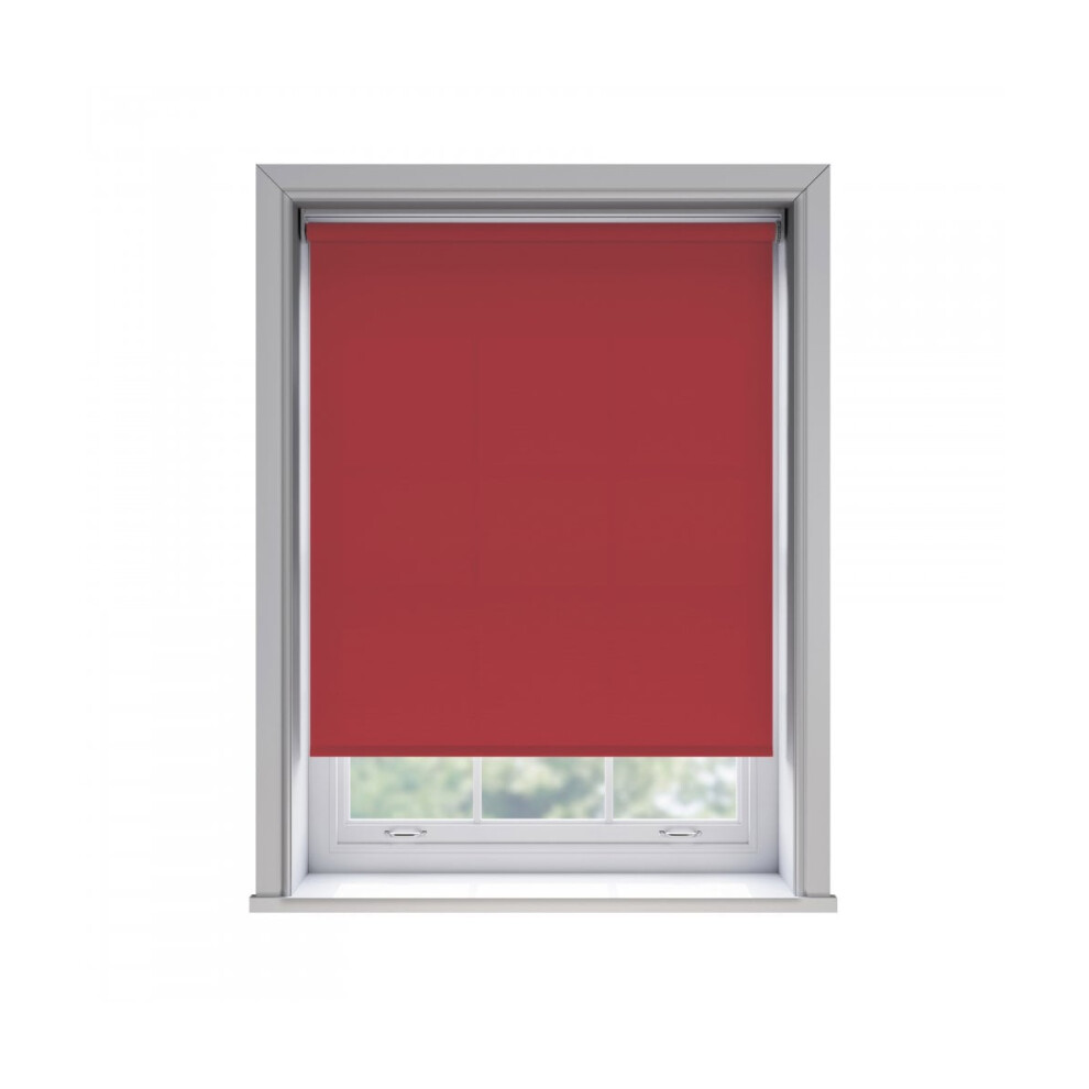 Newedgeblinds Red (65Cm) No Drill Thermal Blackout Roller Blind (170Cm Drop) 65Cm