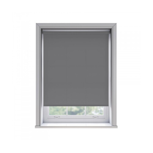 (170cm) No Drill Slate Grey Thermal Blackout Roller Blind (170cm Drop)