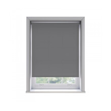 (145cm) No Drill Slate Grey Thermal Blackout Roller Blind (170cm Drop)