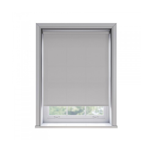 (45cm) No Drill Light Grey Thermal Blackout Roller Blind (170cm Drop)