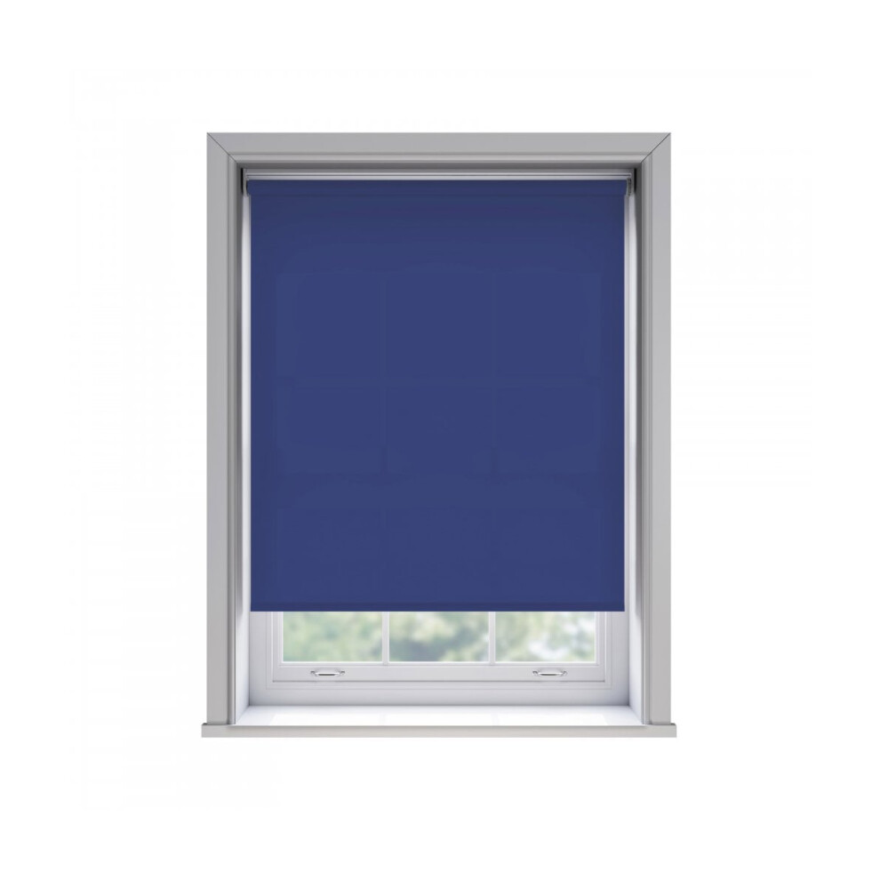 (150cm) No Drill Navy Thermal Blackout Roller Blind (170cm Drop)-image-OPC-PGB9VJN-NEW