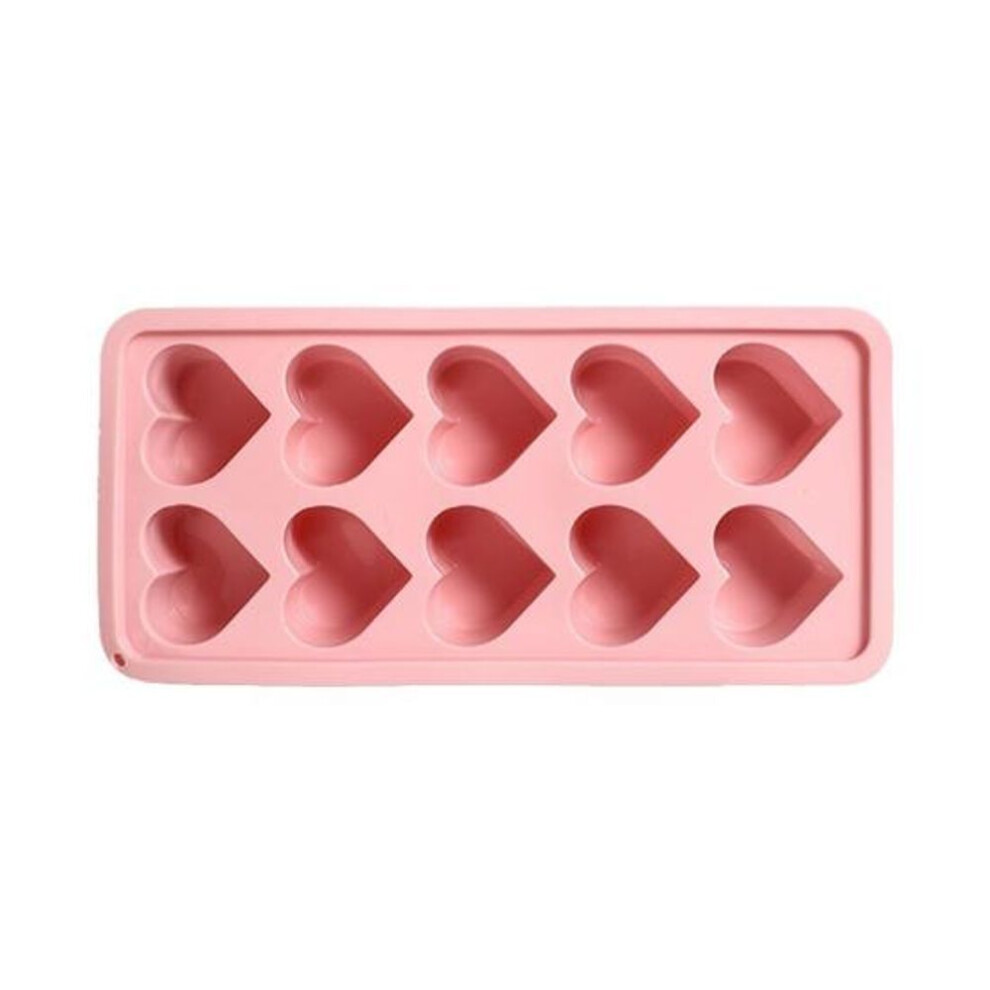 Heart Shaped Silicone Ice Cube Trays 10 Cavities Easy Release Diy Love Heart Ice Cubes Chocolate Candy Mold For