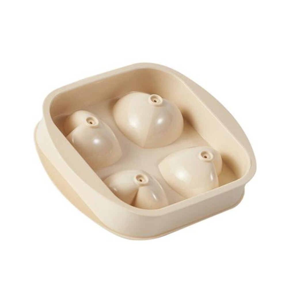 (white) Heart Shaped Ice Cube Tray Silicone 3D Heart Ice Mold 4 Cavity Large Ice Cube Maker For Whiskey Cocktails