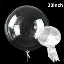 (transparent, 10pcs 20inch) 10pcs 11-24inch Transparent Bobo Bubble Balloon Clear Inflatable Air Helium Globos Wedding Birthday Party Decoration Baby Shower
