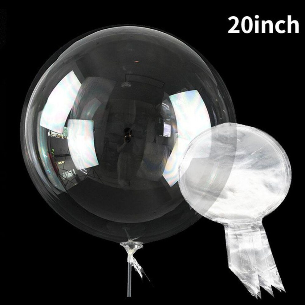 (transparent, 10pcs 20inch) 10pcs 11-24inch Transparent Bobo Bubble Balloon Clear Inflatable Air Helium Globos Wedding Birthday Party Decoration Baby
