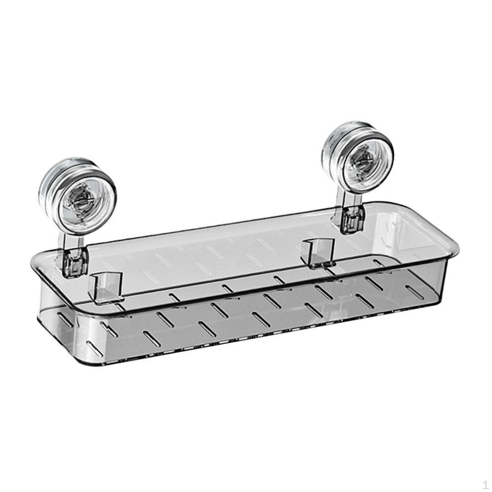 (gray) Removable Suction Cup Shower Shelf Bathroom Organizer Tidy Basket Simple Detachable