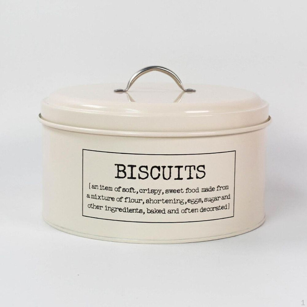 Snack Tin Canister Biscuit Storage Container Airtight Lid Bucket Vintage Cookie Metal