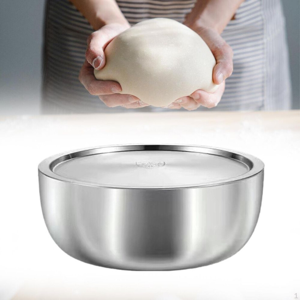 Stainless Steel Basin Dish Easy to Clean Kitchen Gadget Large with Lid Salad Bowl for Washing Food