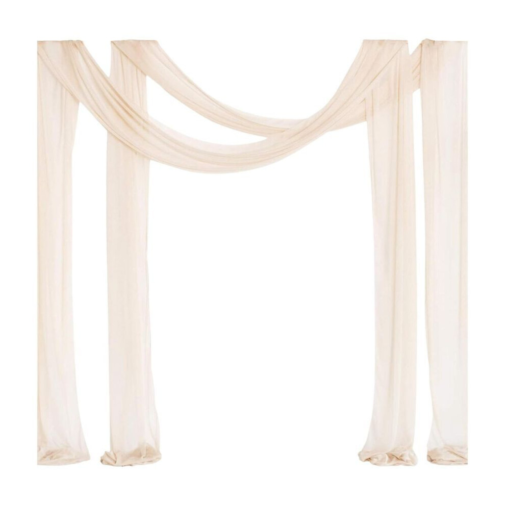 (champagne) Wedding Arch Chiffon Drape Table Runner Arbor Drapery Decorative Lightweight Cloth Cover