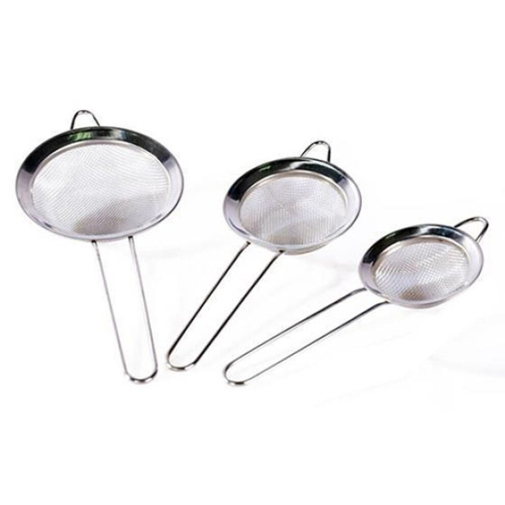(One Size) Stainless Steel Fine Mesh Wire Flour Colander Sifter Sieve Oil Tea Strainer