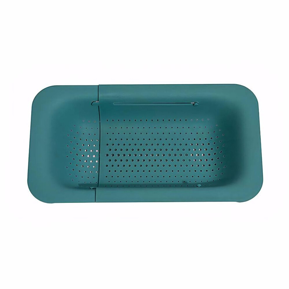 (green) Colander Adjustable Fruits Vegetable Draining Basket Large Capacity Collapsible Plastic Drainer Tool Drying Home Strainer