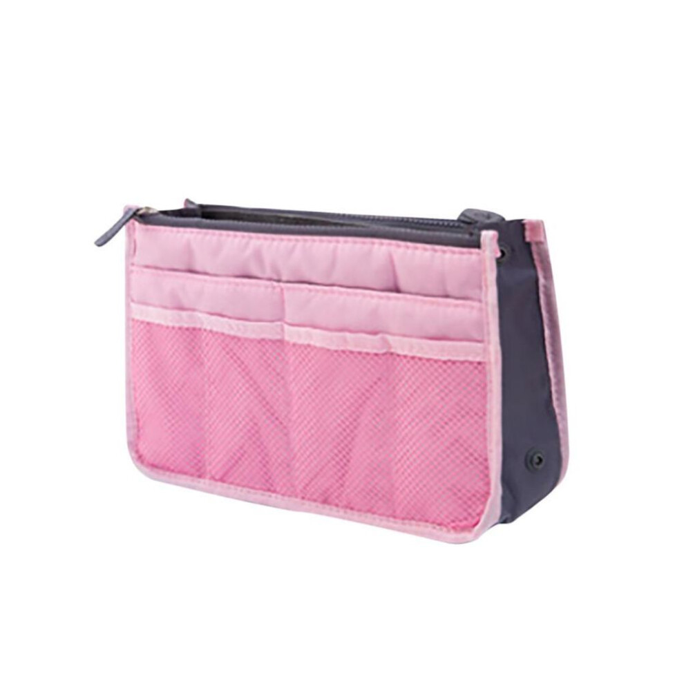 (pink) Handbag Organiser Travel Insert Purse Large Liner Organizer Tidy Bag