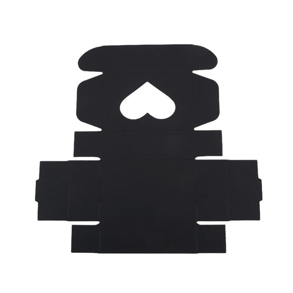 (black, Heart) 25PCS Kraft Paper Box With Clear Window Homemade Boxes Presents Packaging Boxes For Cookies Packaging Candy Box Birthday Gift