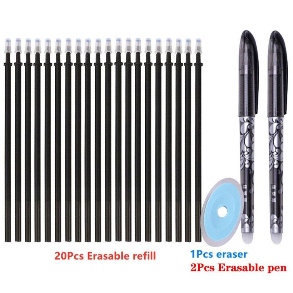 (black) 0.5mm School Office Pen Refills Erasable Pens Set Eraser Blue Black Washable Gel Pen Refill Writing Supplies